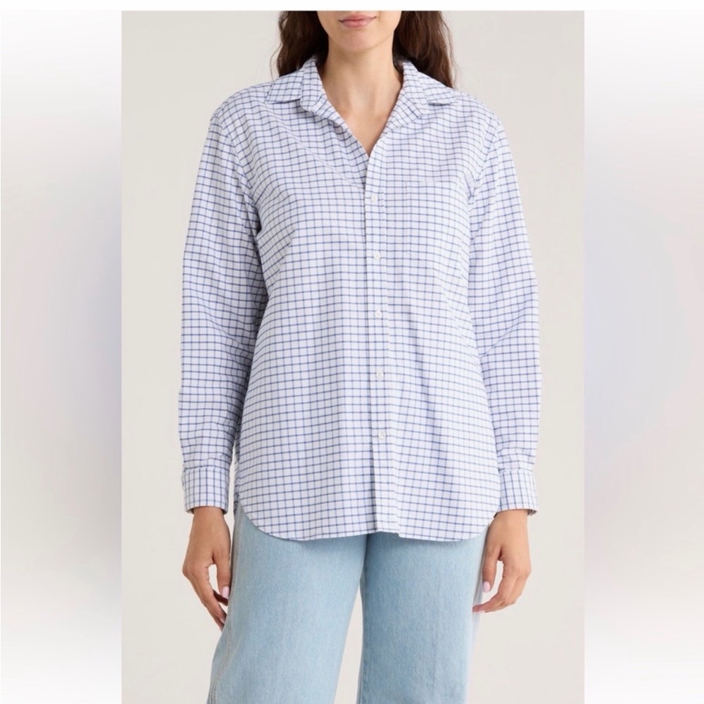 NWT Frank & Eileen Blue and White Joedy Checkered Shirt